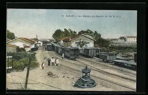 AK Dakar, Les Ateliers du Chemin de Fer D. S. L., Bahnhof