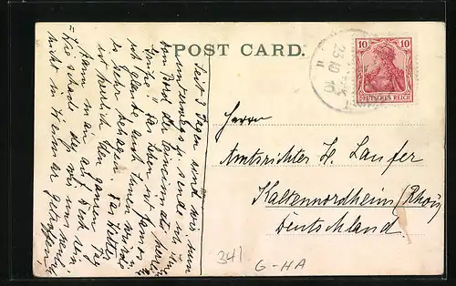 AK Southampton, Wohnhäuser an einem Platz