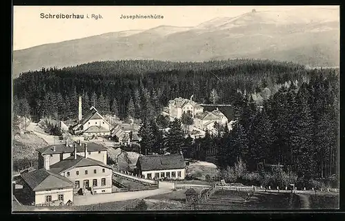 AK Schreiberhau i. Rgb., Teilansicht mit Josephinenhütte