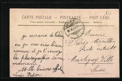 AK Puy-Guillaume, Poste et Route de Vichy à Thiers