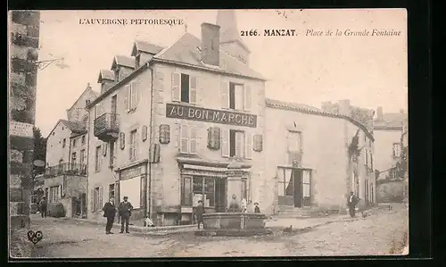 AK Manzat, Place de la Grande Fontaine