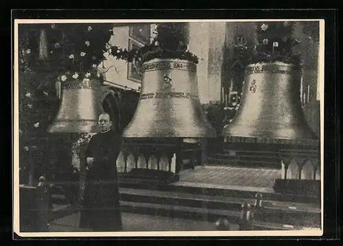 AK Ostrach, Glockenweihe 1933, Geistlicher