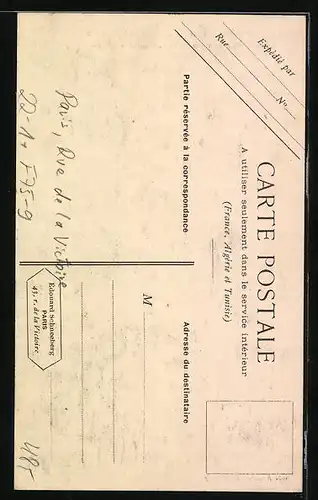 AK Paris, Synagoge, Rue de la Victoire