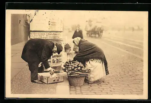 AK Berlin, Berliner Typen, Der Provinzonkel kauft ein!