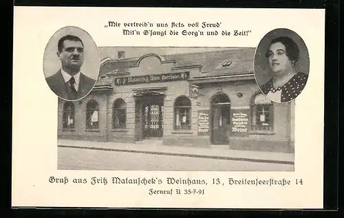 AK Wien, Fritz Matauscheks Weinhaus, Breitenseerstrasse 14