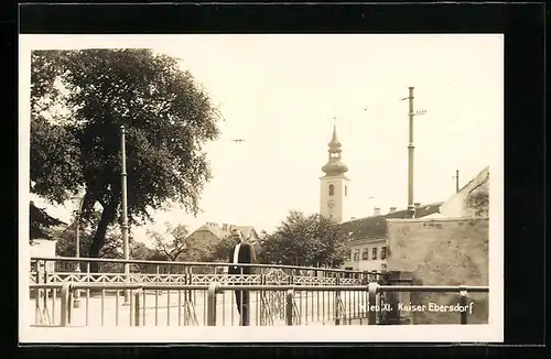 AK Wien, Kaiser Ebersdorf mit Kirche