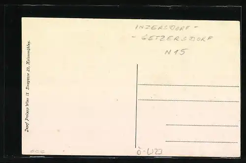 Künstler-AK Wien-Inzersdorf, Gesamtansicht der Gemeinde, Getzersdorf