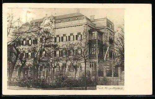 Foto-AK Wien, Haus Hitzinger in der Hauptstrasse 44, Gebäudeansicht