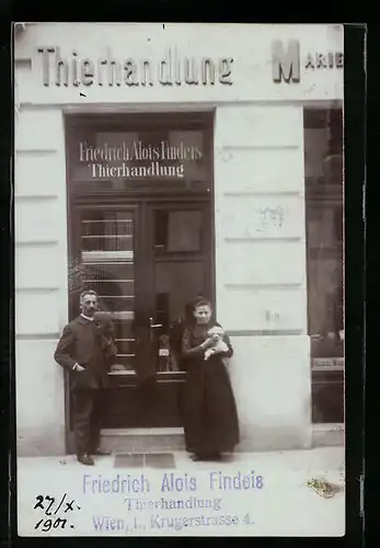 AK Wien, Thierhandlung Friedrich Alois Findeis, Krugerstrasse 4