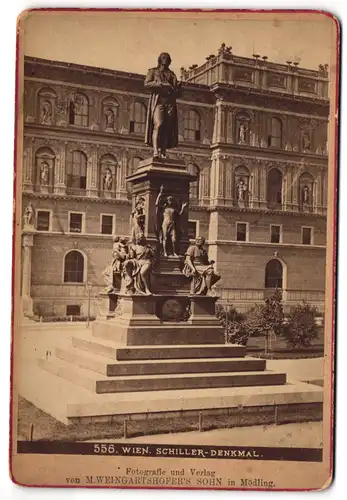 Fotografie M. Weingartshoffers`s Sohn, Mödling, Ansicht Wien, Blick auf das Schillerdenkmal