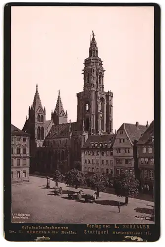 Fotografie Dr. E. Mertens & Cie., Berlin, Ansicht Heilbronn, Marktplatz mit Blick zur Kilianskirche