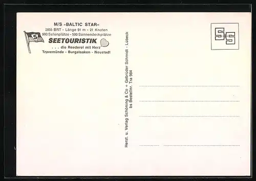 AK Passagierschiff MS Baltic Star im Hafen