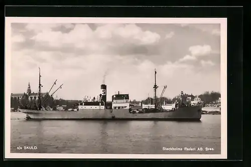 AK Handelsschiff S.S. Skuld im Hafen