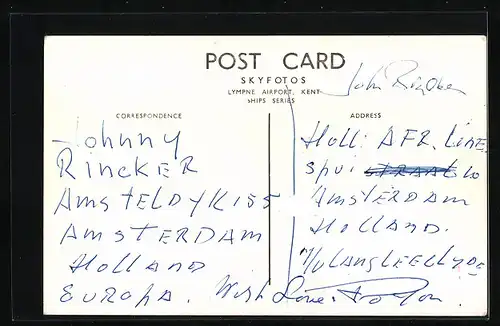 AK Handelsschiff MV Langleeclyde, Fliegeraufnahme