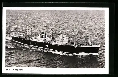 AK Handelsschiff MS Hoogkerk auf See
