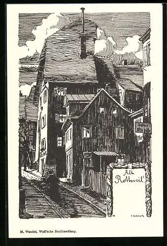 Künstler-AK Rottweil, Bei der Kapellenkirche