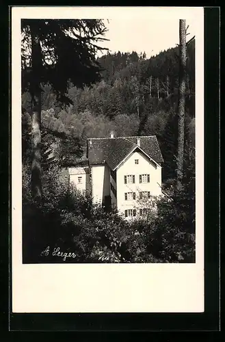 AK Altensteig, Haus Waldfrieden aus der Vogelschau, Toni Seeger