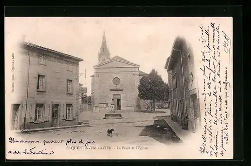 AK Saint-Quentin-Fallavier, La Place et l`Eglise