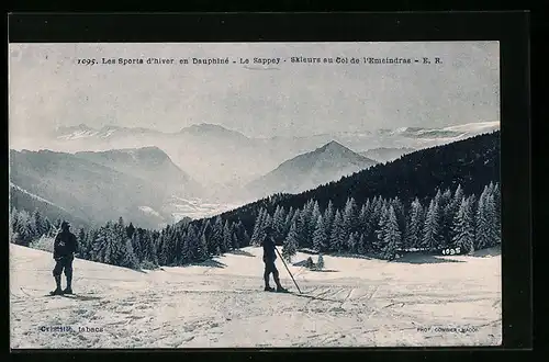 AK Le Sappey, Skieurs au Col de l`Emeindras
