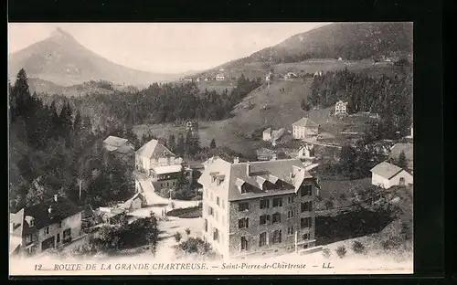 AK St-Pierre-de-Chartreuse, Ortsansicht aus der Vogelschau