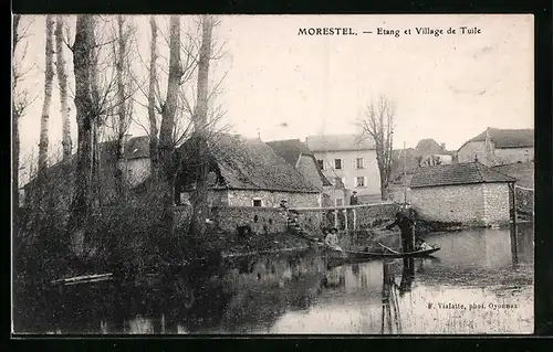 AK Morestel, Etang et Village de Tuile