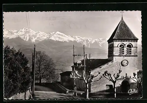 AK Saint-Ismier, l'Eglise et le massif de Belledonne