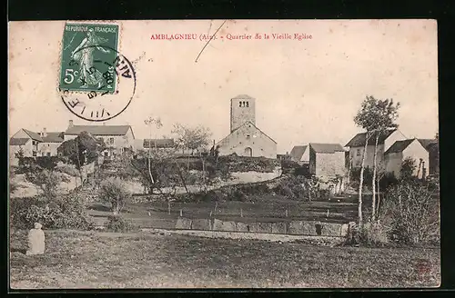 AK Amblagnieu, Quartier de la Vieille Eglise