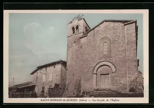 AK Saint-Romain-sur-Surieu, La facade de l'Eglise