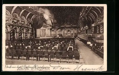 AK Berlin, Wintergarten von innen, Ganzsache PP81F1