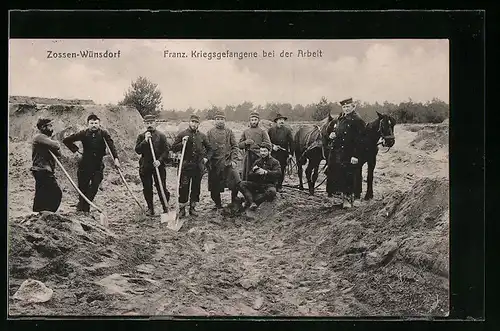 AK Zossen-Wünsdorf, Französische Kriegsgefangene bei der Arbeit