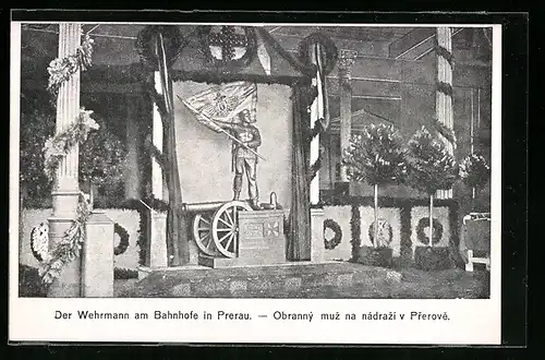 AK Prerau, Der Wehrmann am Bahnhofe, Nagelung