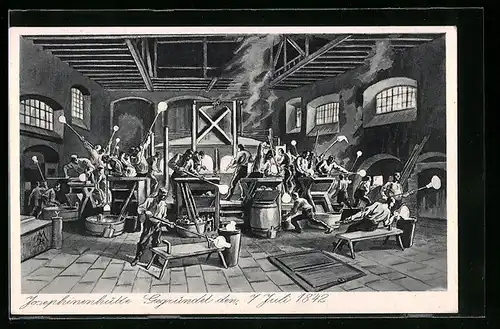 AK Ober-Schreiberhau /Rsgb., Kunstglasfabrik Josephinenhütte, Innenansicht