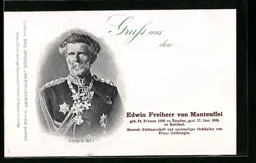AK General-Feldmarschall Edwin Freiherr von Manteuffel