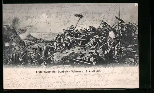 AK Erstürmung der Düppeler Schanzen 18.04.1864
