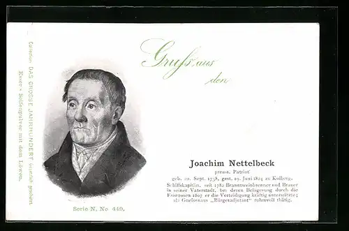 AK Joachim Nettelbeck, Preussischer Patriot, 1738-1824