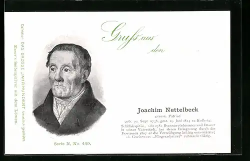 AK Joachim Nettelbeck, Preussischer Patriot, 1738-1824