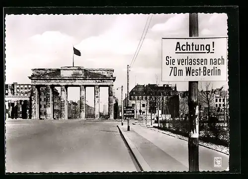 AK Berlin, Brandenburger Tor, Grenze