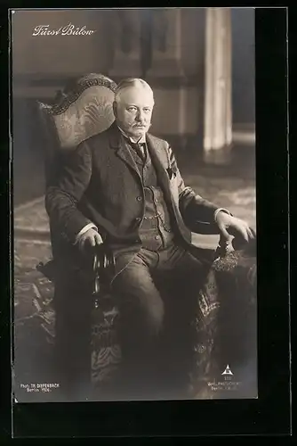 AK Fürst Bülow im Anzug mit Krawatte