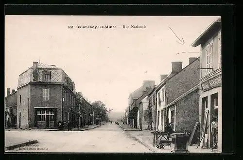 AK Saint-Eloy-les-Mines, Rue Nationale, Strassenpartie