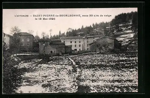 AK Saint-Pierre-la-Bourlhonne, L`Auvergne, Panorama en hiver 1926