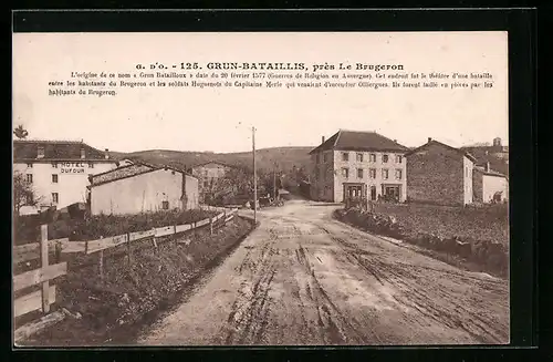 AK Grun-Bataillis près Le Brugeron, Une rue, Strassenpartie