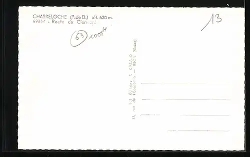 AK Chabreloche, Route de Clermont