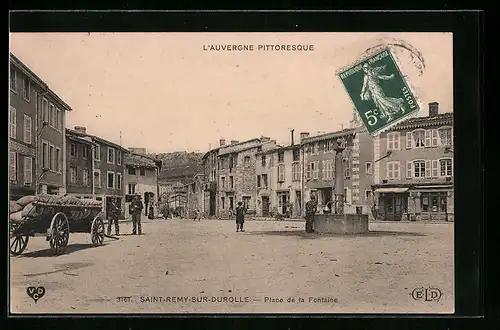 AK Saint-Rémy-sur-Durolle, Place de la Fontaine