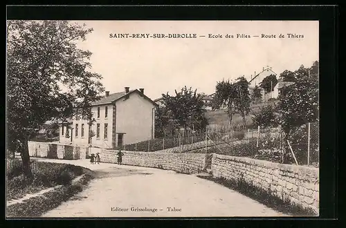 AK Saint-Rémy-sur-Durolle, Eocle des Filles, Route de Thiers