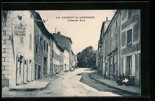 AK Le Vernet-la-Varenne, Grande-Rue, Strassenpartie