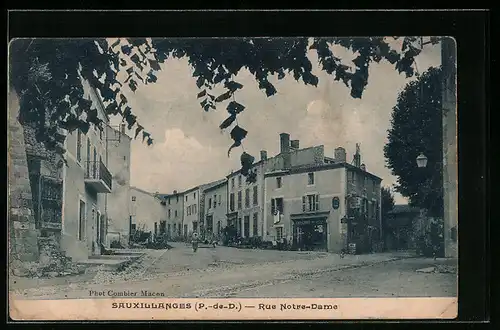 AK Sauxillanges, Rue Notre-Dame, Strassenpartie