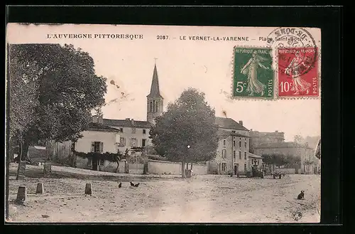 AK Le Vernet-la-Varenne, Place Saint-Roch