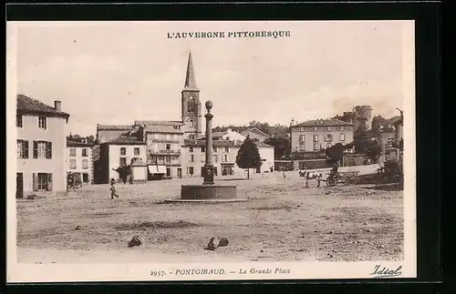 AK Pontgibaud, La Grande Rue