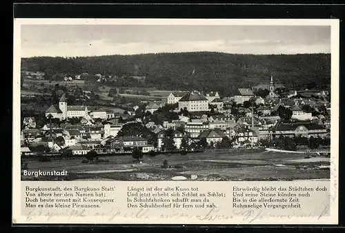 AK Burgkunstadt, Ortsansicht mit Waldblick