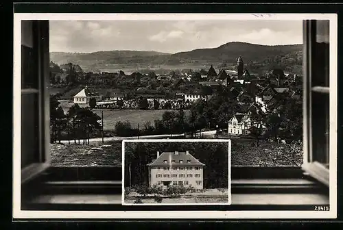 AK Weismain /Ofr., Walderholungsheim mit Blick auf den Ort durchs Fenster